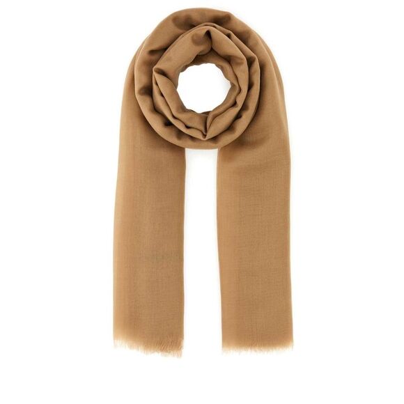 Salvatore Ferragamo Women Camel Cashmere Scarf